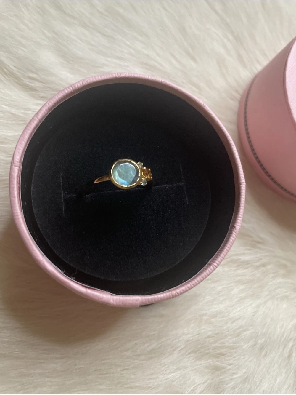 Tous 18k gold ring with topaz and citrine accent,new
